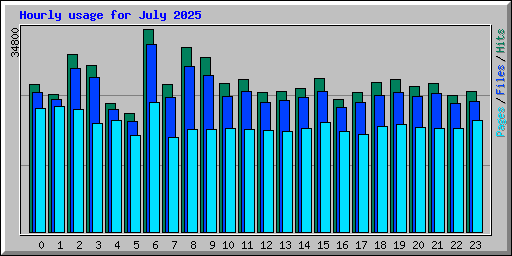 Hourly usage for July 2025
